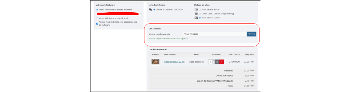 Cum adaug un cod de discount?